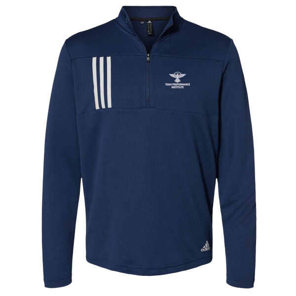Team Performance Institute Embroidered - 3-Stripes Double Knit Quarter-Zip Pullover Thumbnail